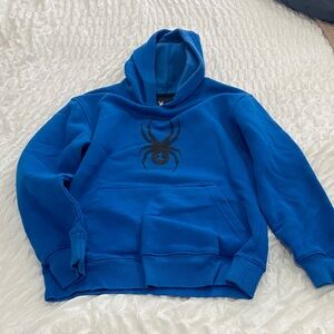 Men's Blue Hoodie with Spider Design